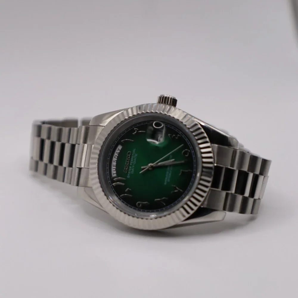 40mm Day-Date Seiko Mod – Green Dial | Stainless Steel | Automatic | Exhibition - Picture 4 of 7